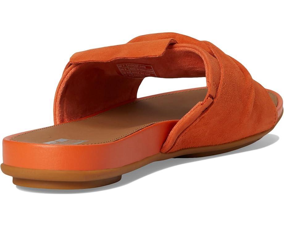 Gracie Crystal Maxi-Buckle Metallic-Leather Slides Product Image