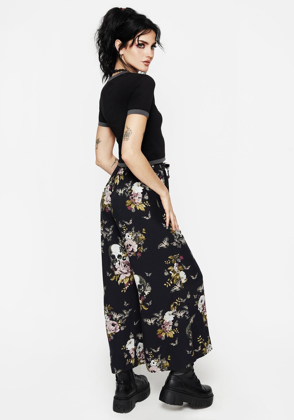 Revival Floral Wide Leg Culotte Trousers Product Image