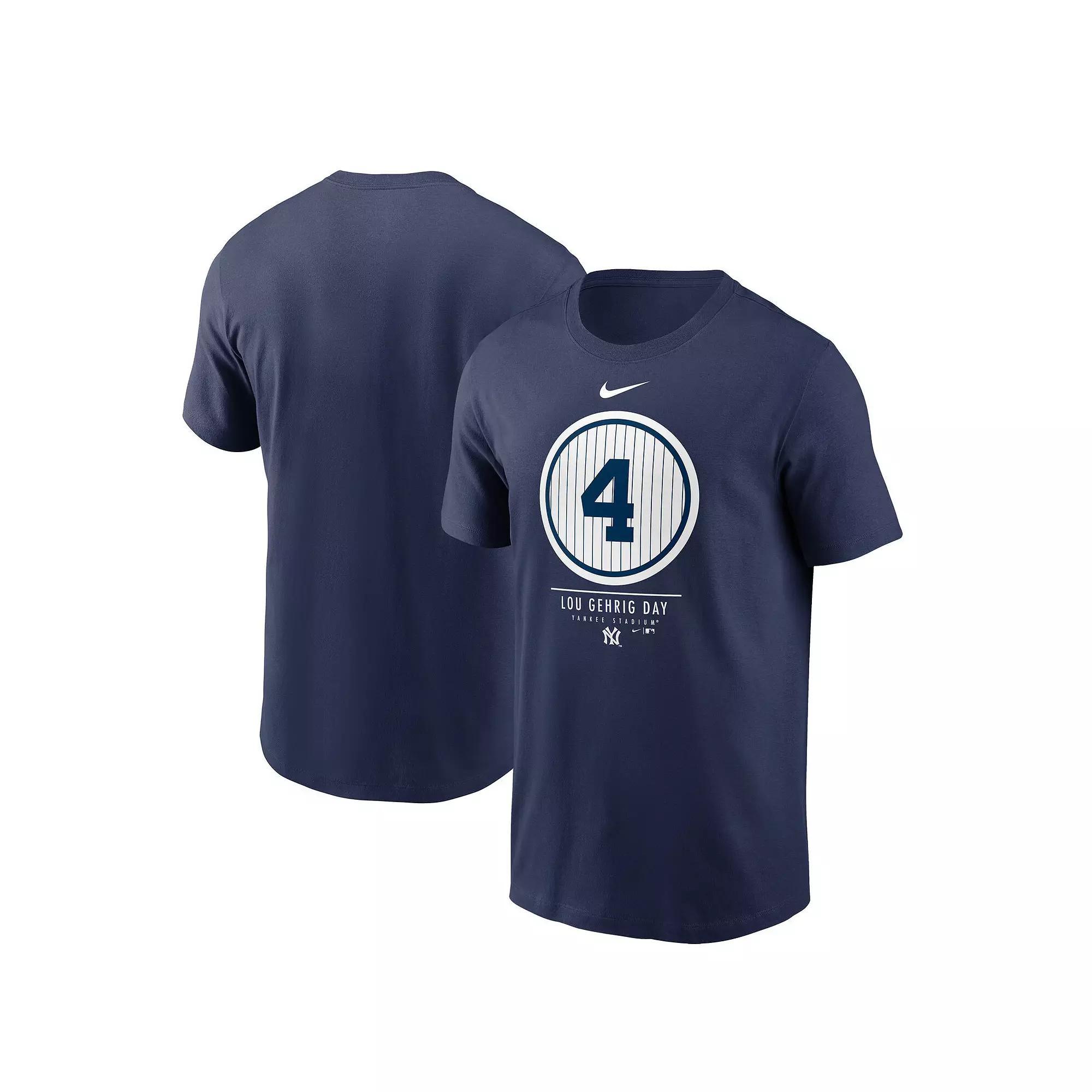Men's Nike Navy New York Yankees 2021 Lou Gehrig Day T-Shirt, Size: Small, Blue Product Image