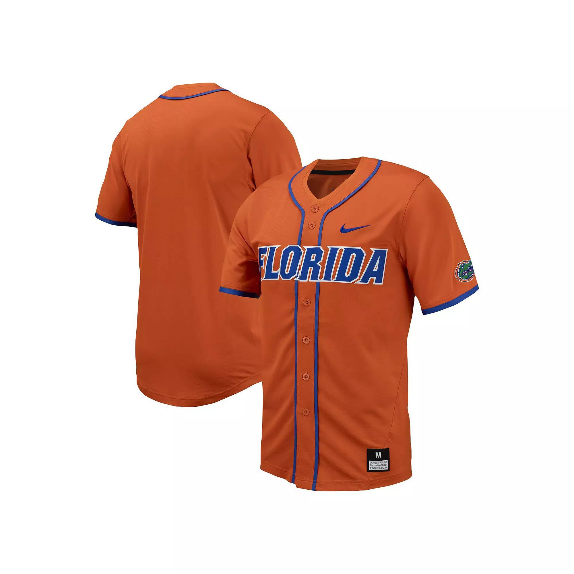Men's Nike Orange Florida Gators Replica Full-Button Baseball Jersey, Size: 3XL Product Image