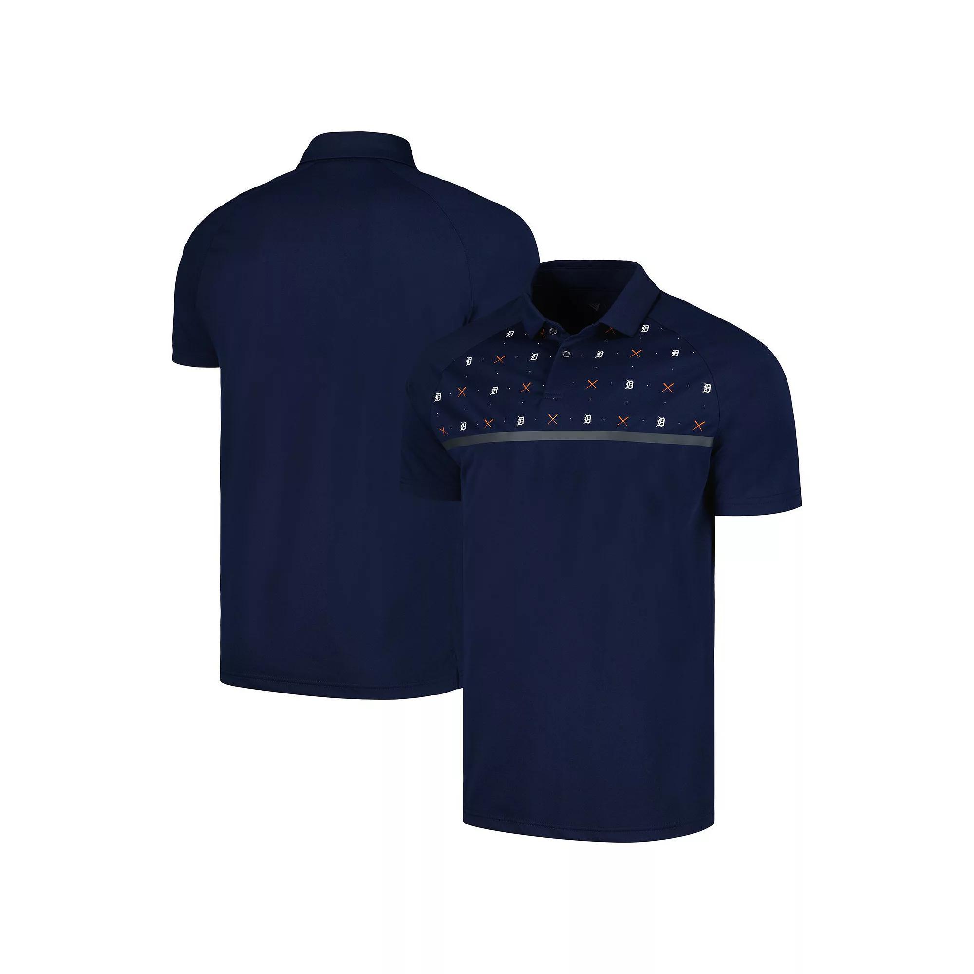 Men's Levelwear Navy Detroit Tigers Sector Batter Up Raglan Polo, Size: Large, Blue Product Image