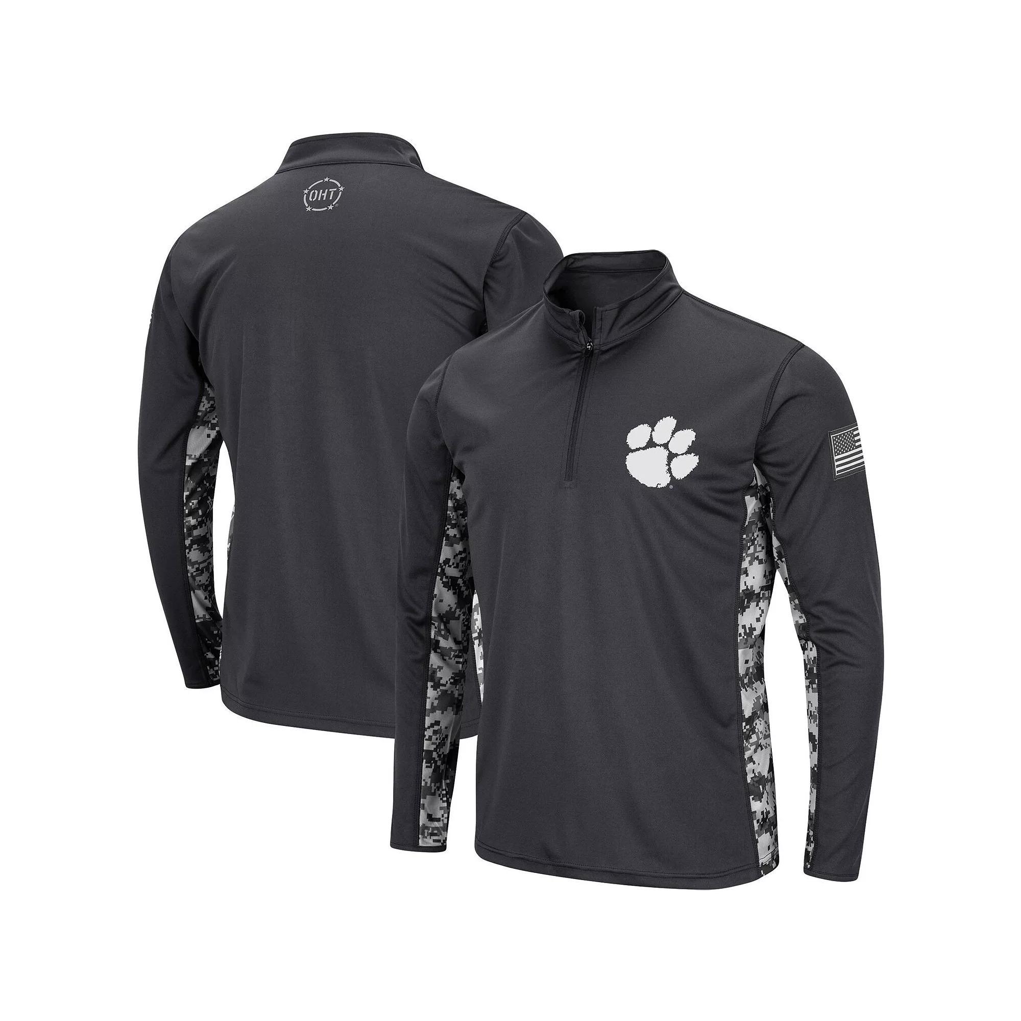 Men's Colosseum Charcoal Florida Gators OHT Military Appreciation Digi Camo Quarter-Zip Jacket, Size: Medium Product Image