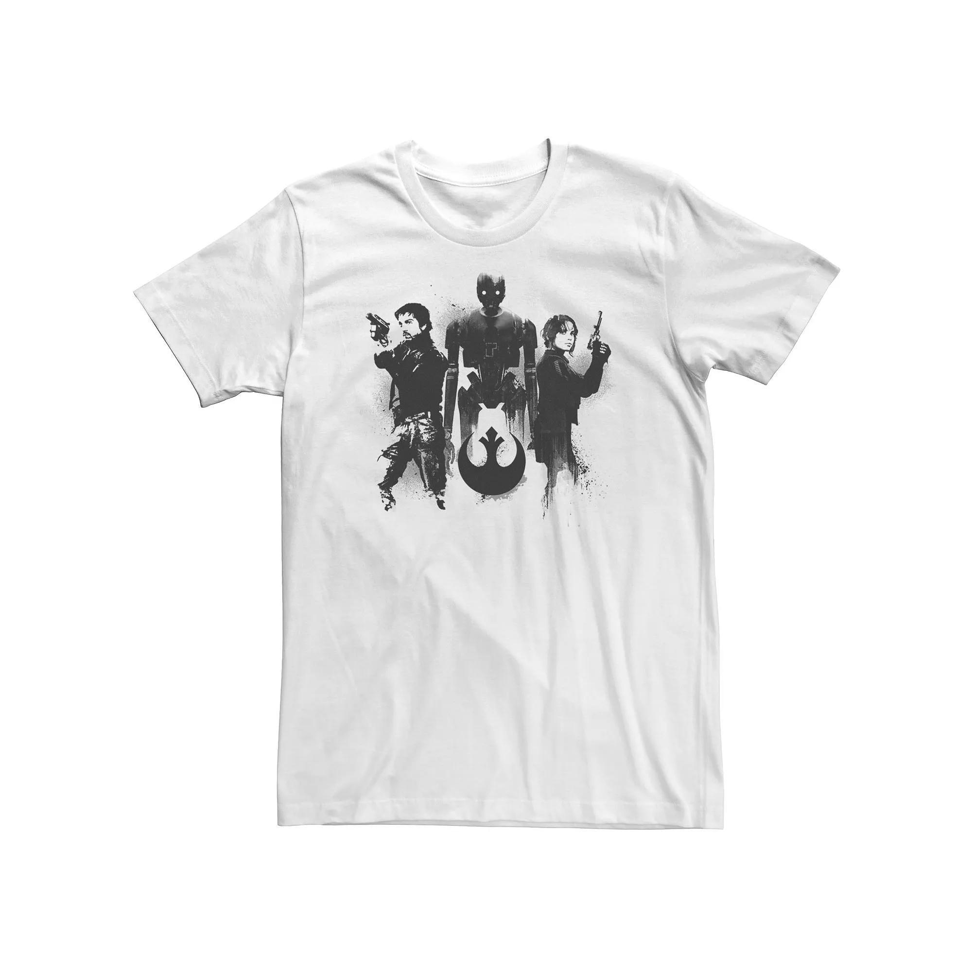 Big & Tall Star Wars Rogue One Group Shot Paint Drip Portrait Tee, Men's, Size: XLT, White Product Image