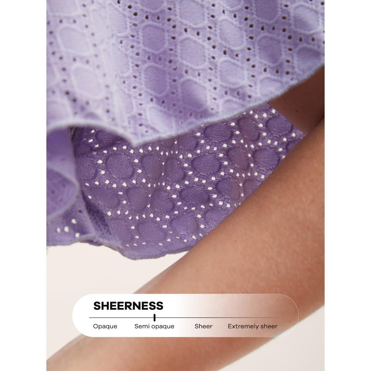 Plus Size Plain Textured Geometric Flutter Sleeve T-shirt Lavender Women Elegant Texture Plain Round Neck Everyday T-shirts BloomChic 30/6X Product Image