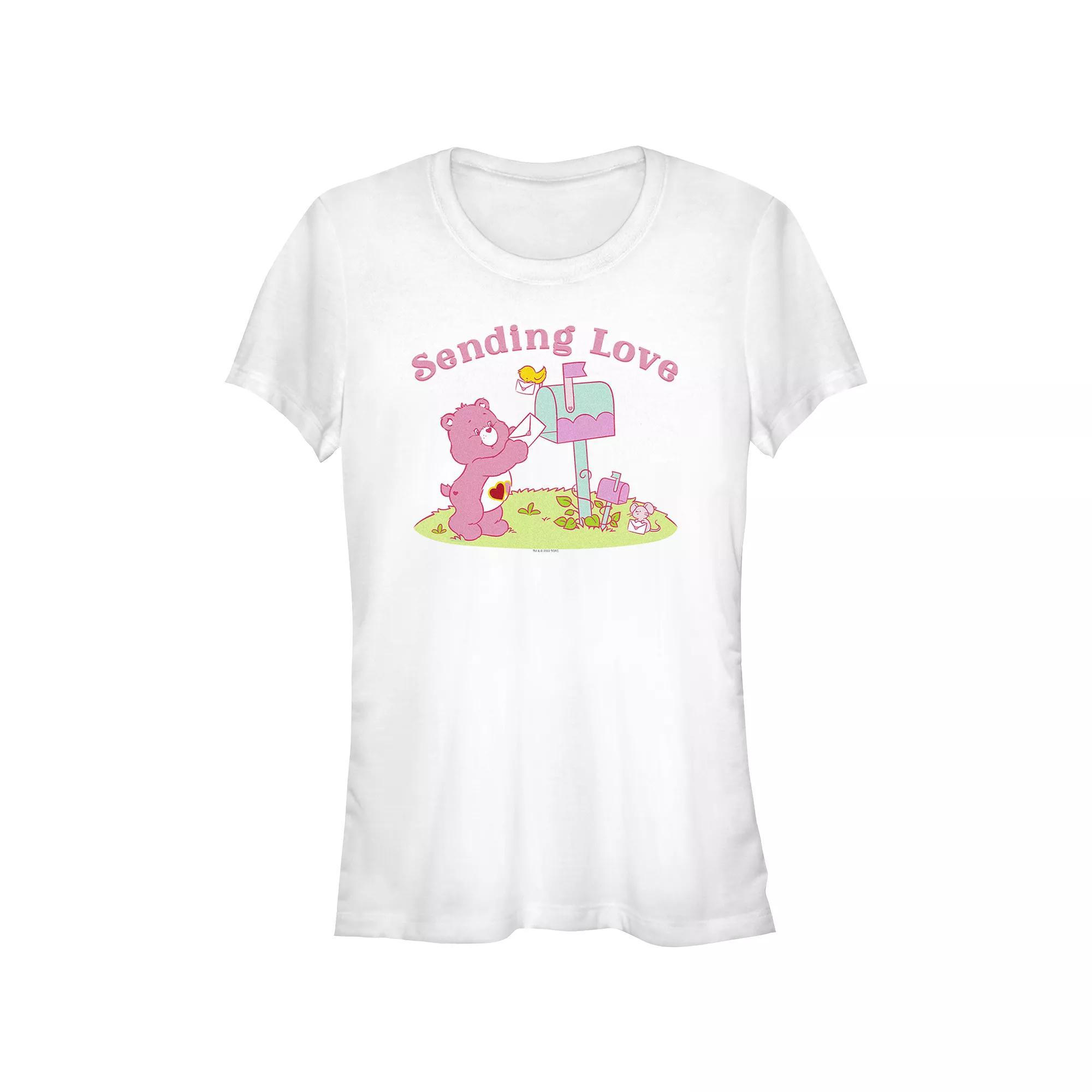 Juniors' Care Bears Sending Love Graphic Tee, Girl's, Size: Small, White Product Image