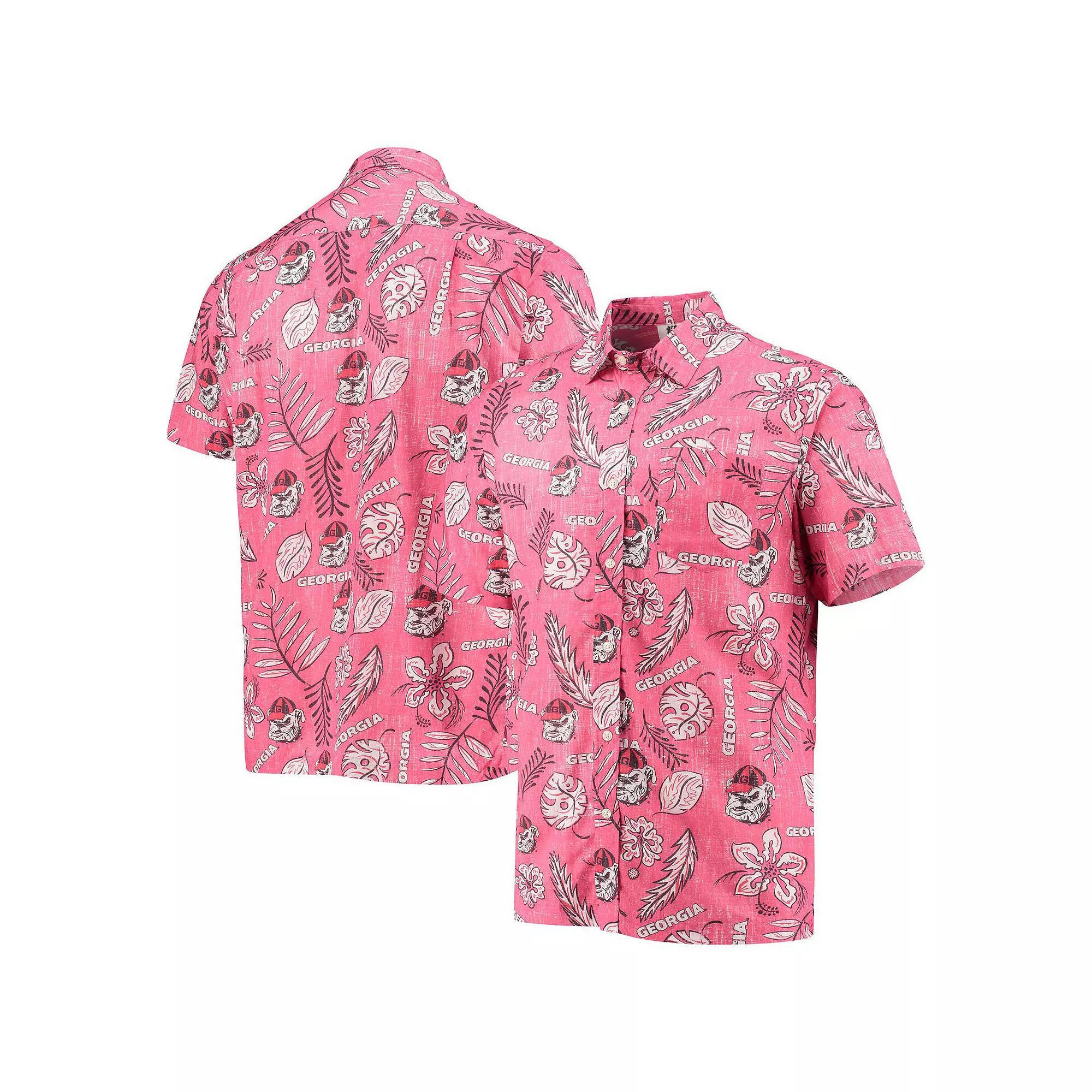 Mens Wes & Willy Georgia Bulldogs Vintage Floral Button-Up Shirt Product Image