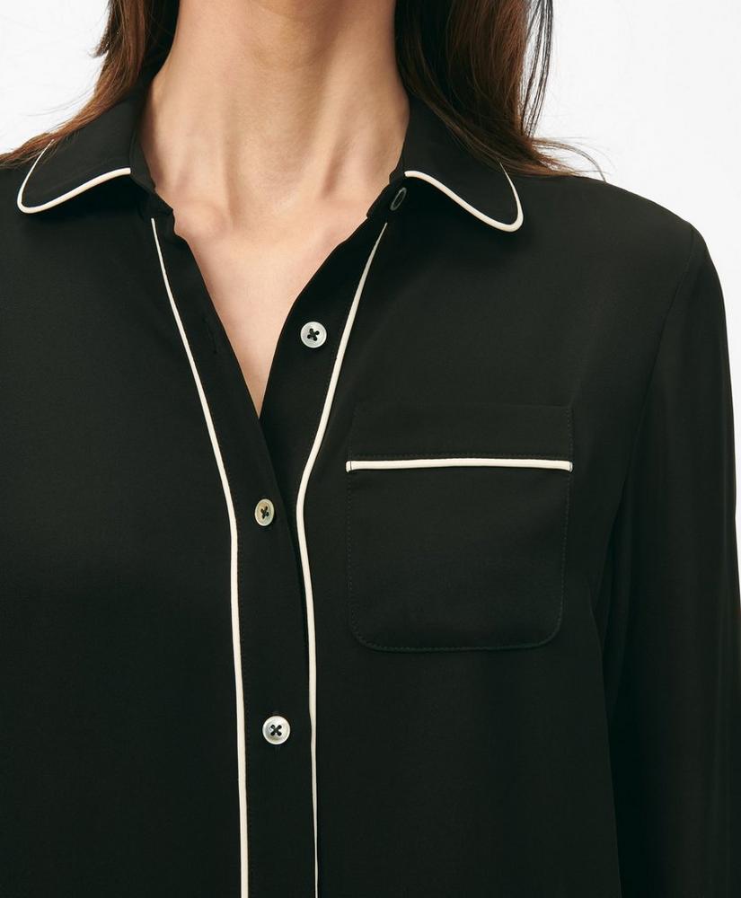 Contrast Detail Blouse in Silk Georgette Product Image