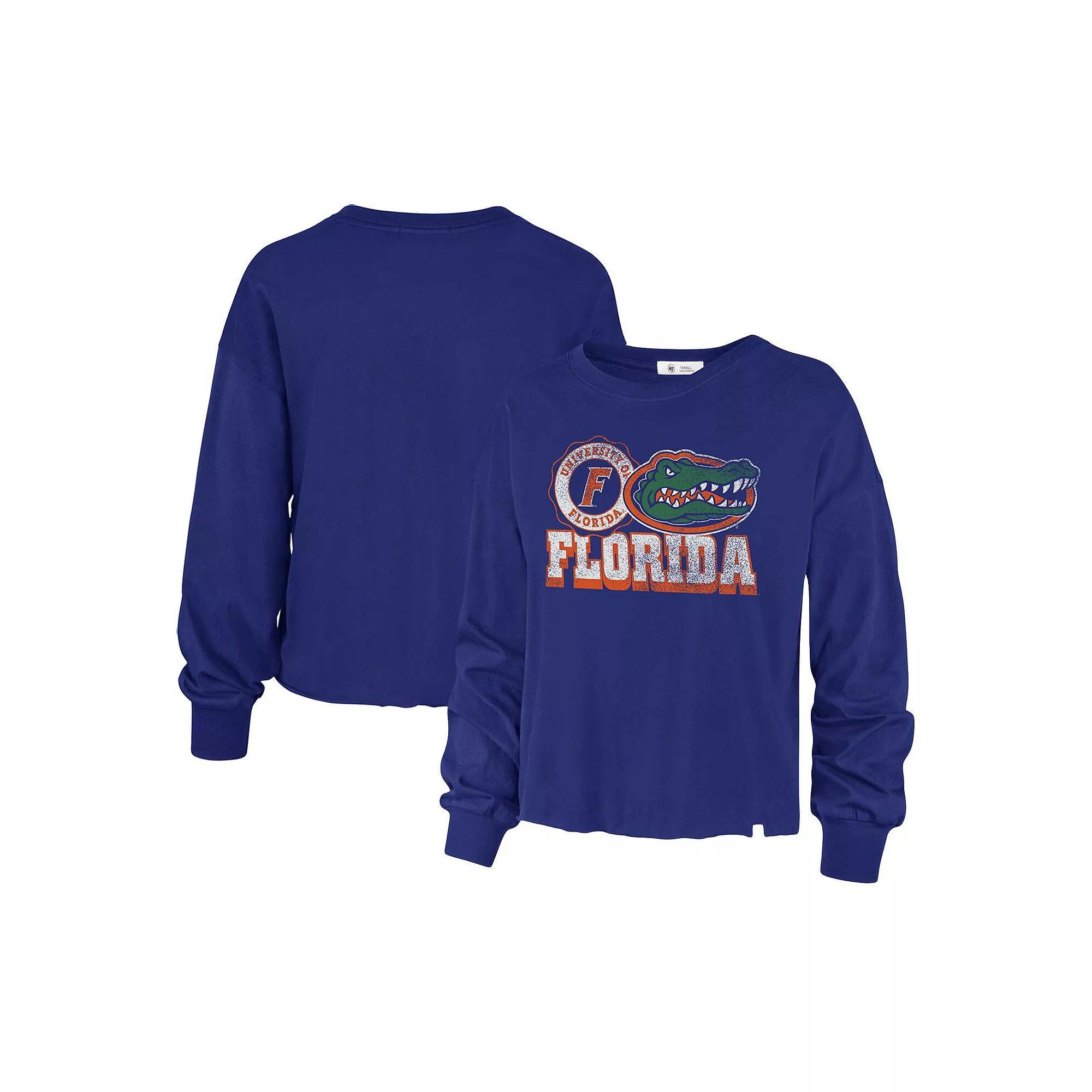 Women's '47 Royal Florida Gators Bottom Line Parkway Long Sleeve T-Shirt, Size: Large, Blue Product Image