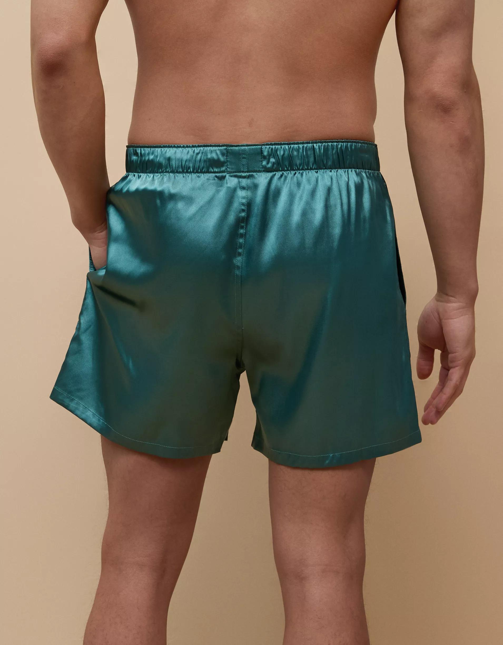 AEO Men's St. Patrick's Day Watercolor Clovers Satin Pocket Boxer Short Product Image