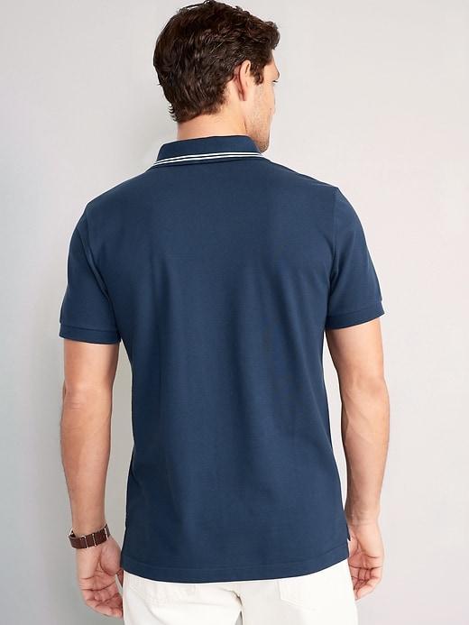 Tipped-Collar Classic Fit Pique Polo Product Image