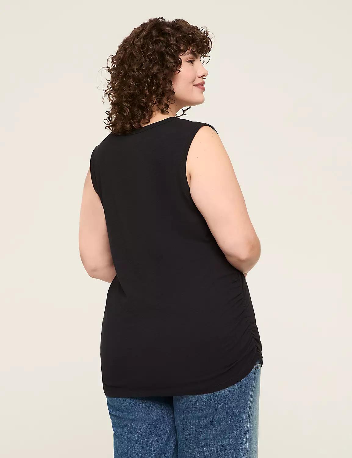 Scoop-Neck Side-Ruched Tank Product Image