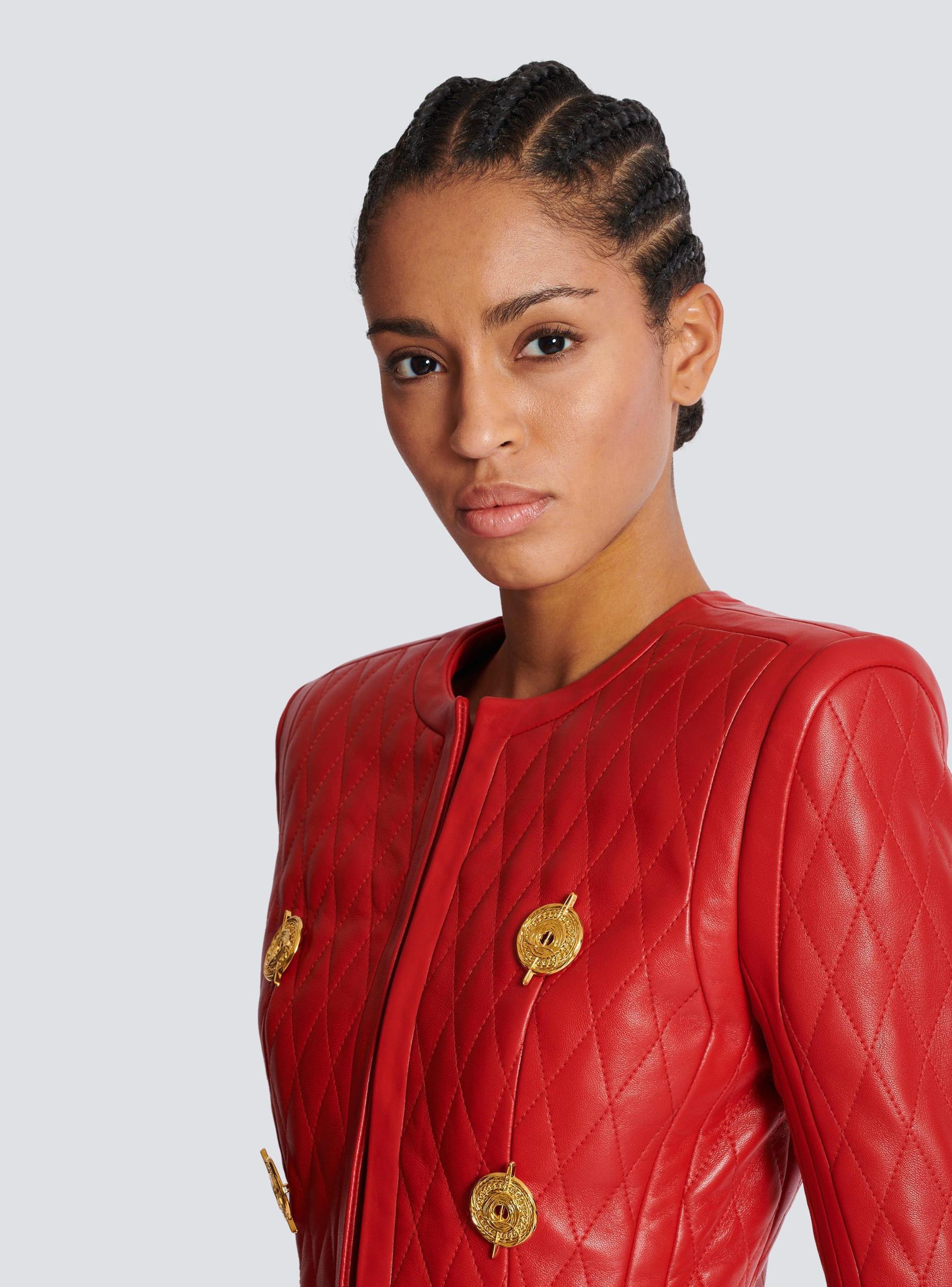 Quilted lambskin edge-to-edge jacket Product Image