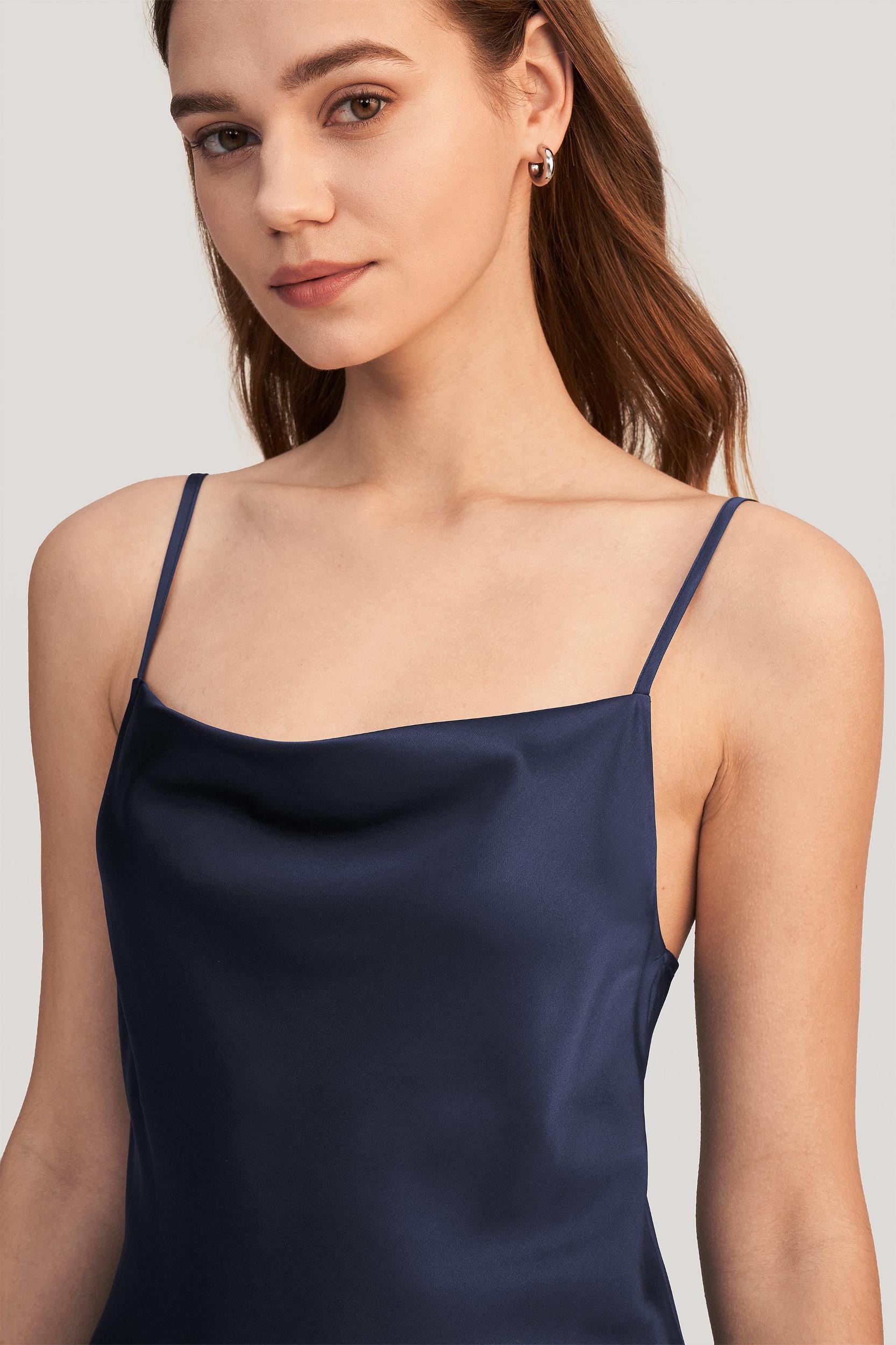 Elegant Alluring Cowl Neck Silk Dress Product Image