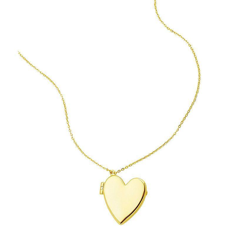 Adornia 14k Gold Plated Heart Locket Necklace, Women's, Size: 16-18" ADJ, Gold Tone Product Image