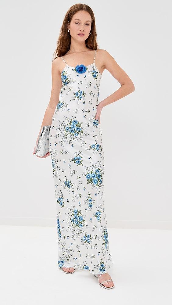 Rodarte Daisy Silk Slip Dress with Rose | Shopbop Product Image