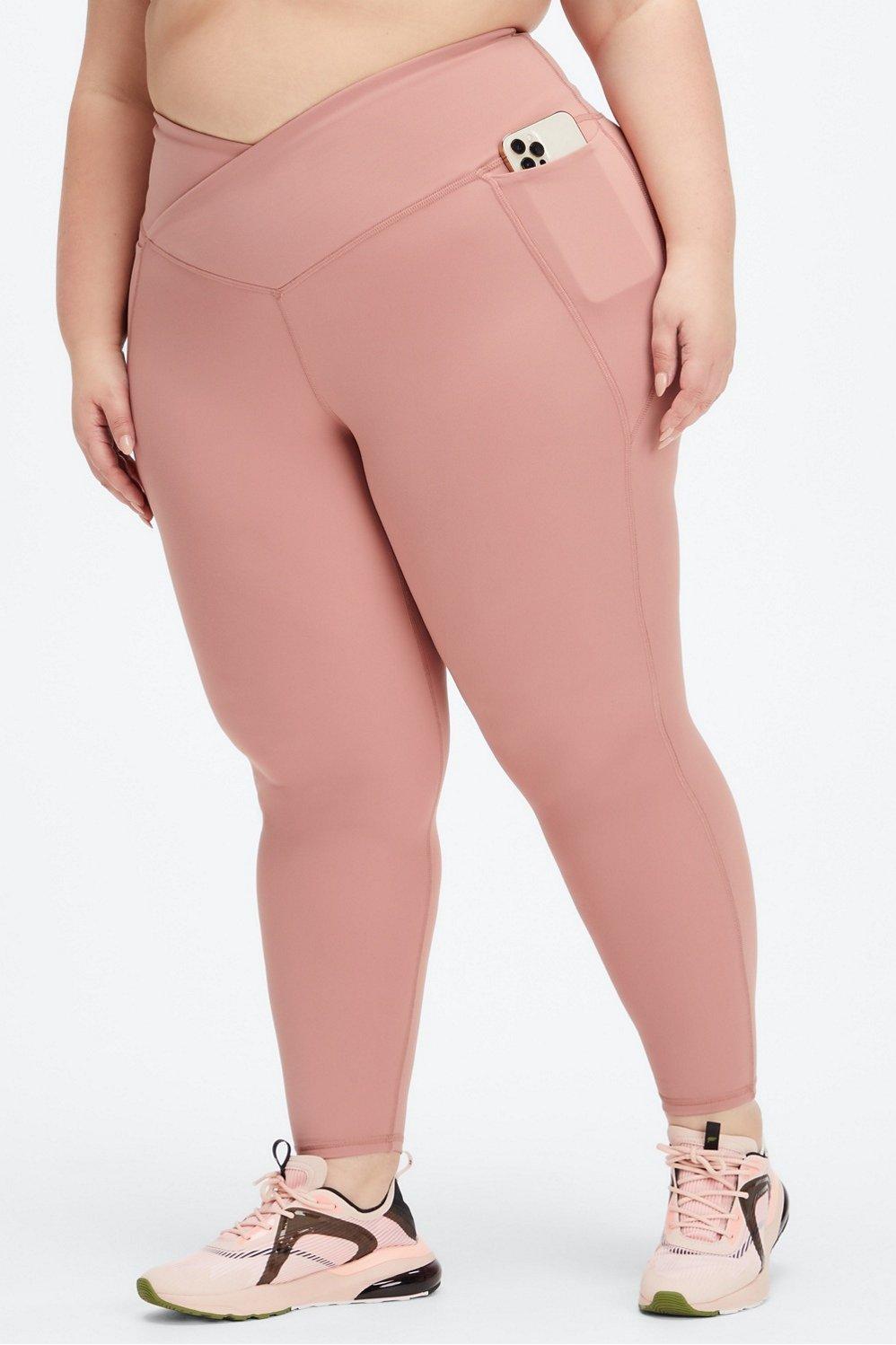 Fabletics High-Waisted PureLuxe Crossover 7/8 Legging Womens pink Size XS Product Image