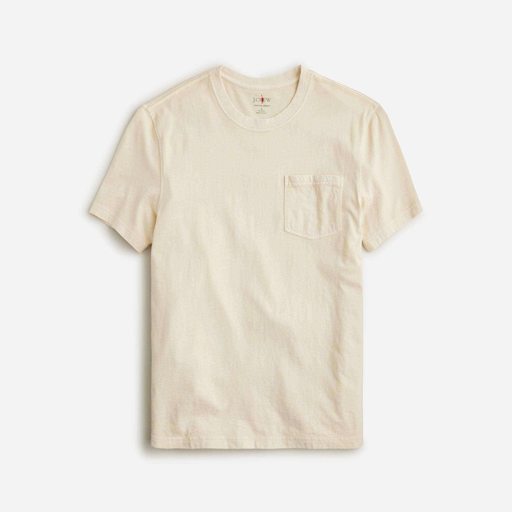 Vintage-wash cotton pocket T-shirt Product Image