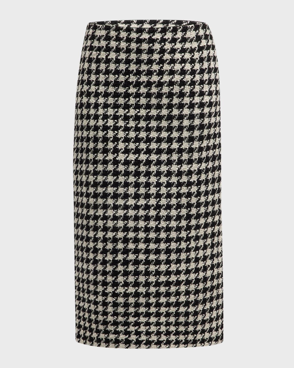 Straight Houndstooth Maxi Skirt Product Image
