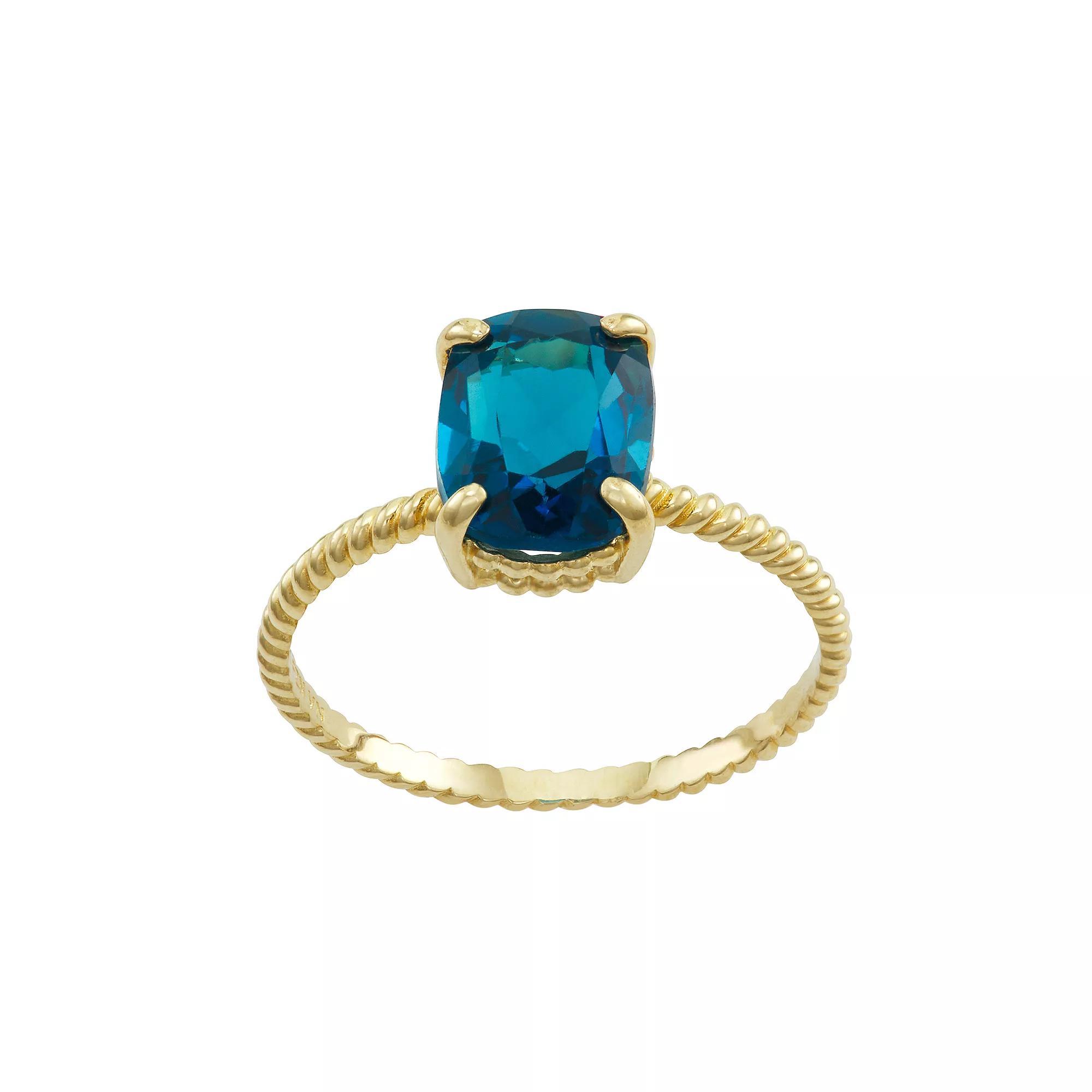 Tiara 10k Gold London Blue Topaz Twist Ring, Womens Product Image