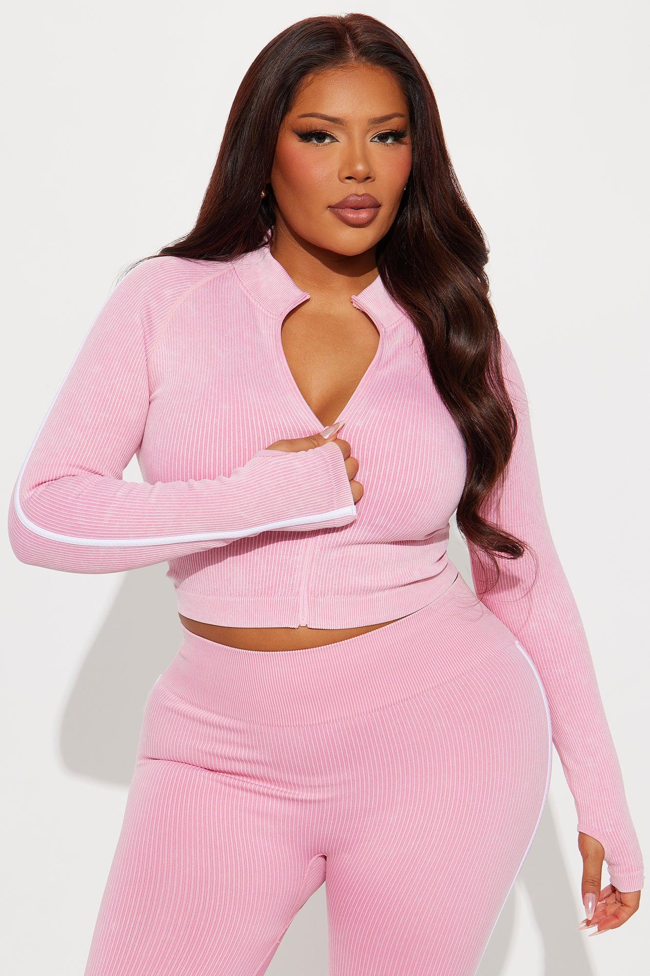 Court Social Seamless Ribbed Active Jacket - Bubblegum Pink Product Image