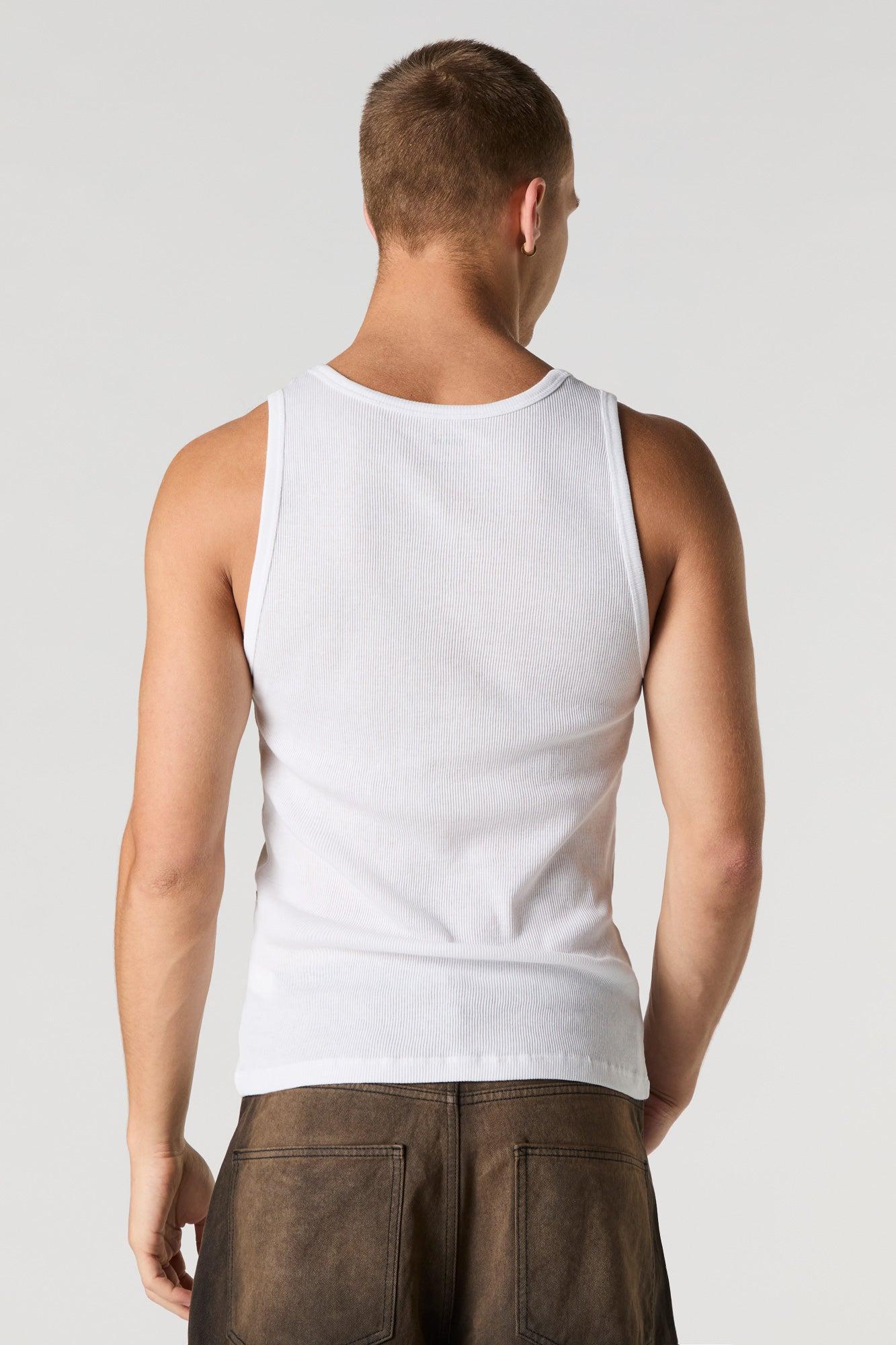 Solid Ribbed Tank Male Product Image