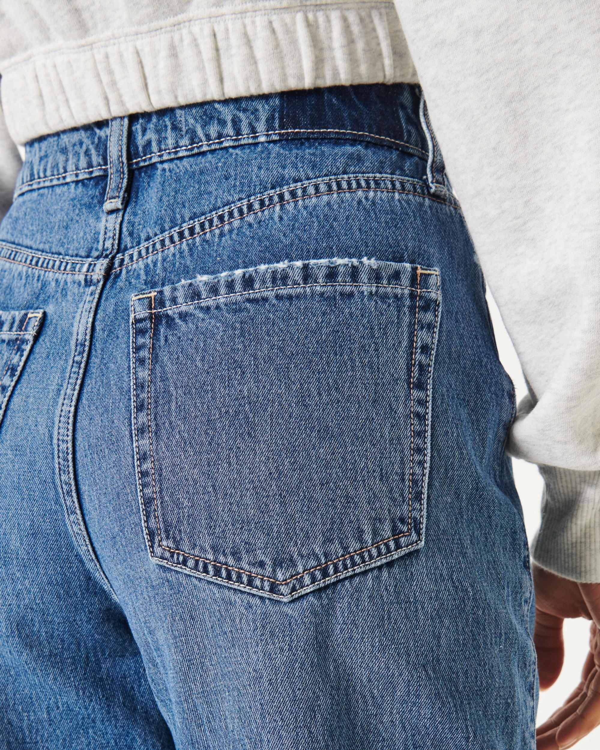 Ultra High-Rise Medium Wash Baggy Jeans Product Image