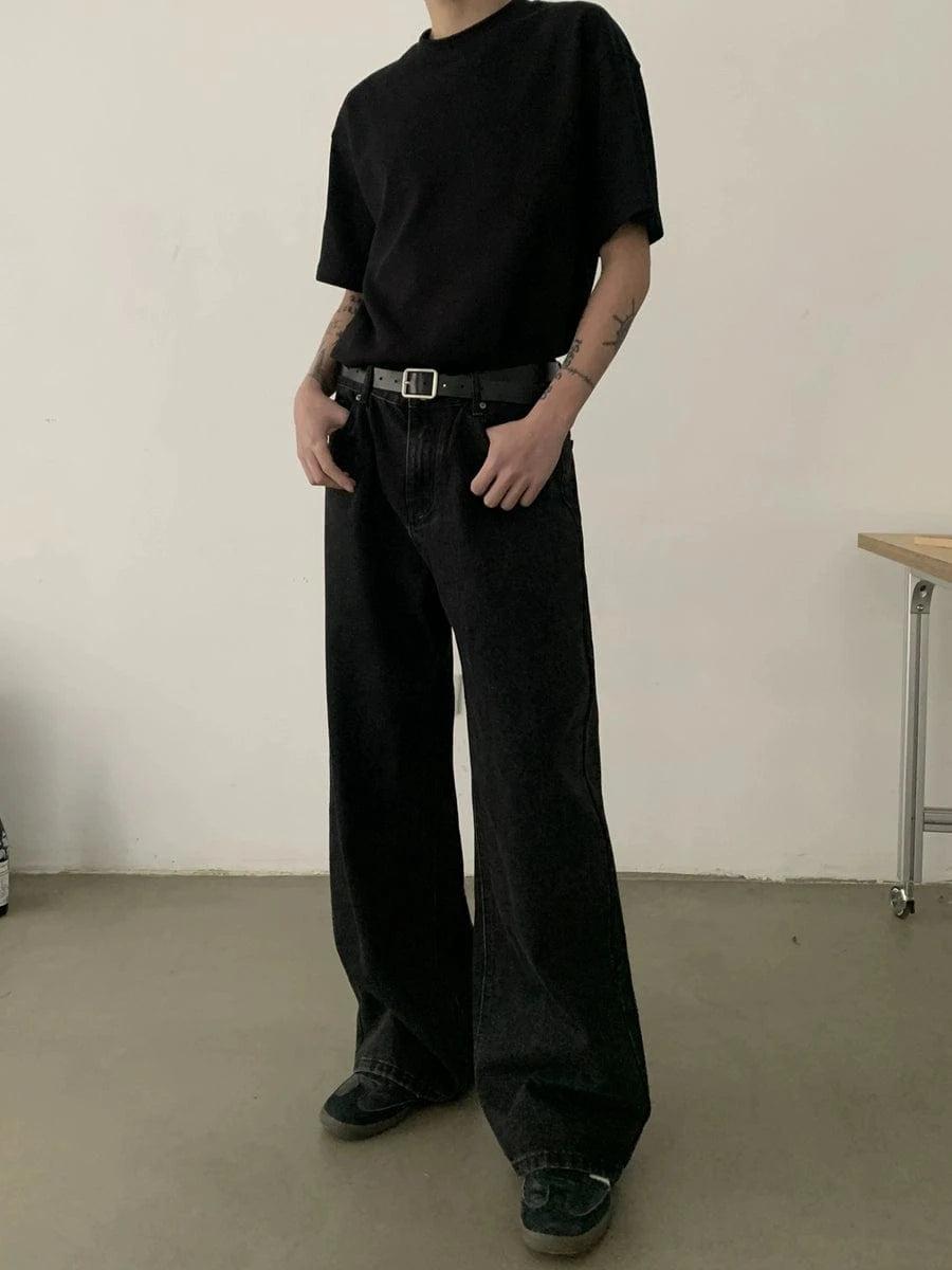 RT No. 18843 BLACK FLARED STRAIGHT JEANS Product Image