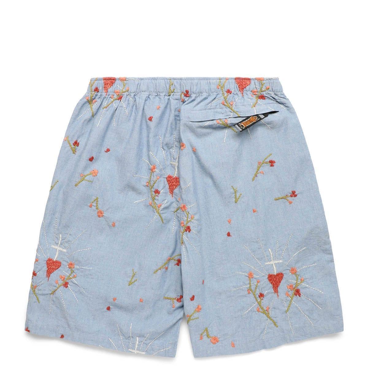 CHAMBRAY CORAZON EMBROIDERY EASY SHORTS Product Image