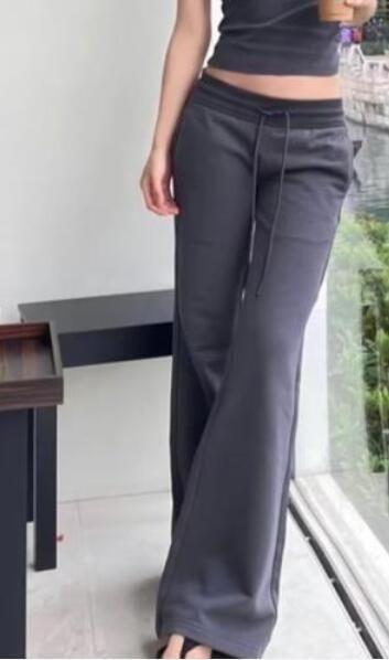 Low Waist Plain Flared Sweatpants Product Image