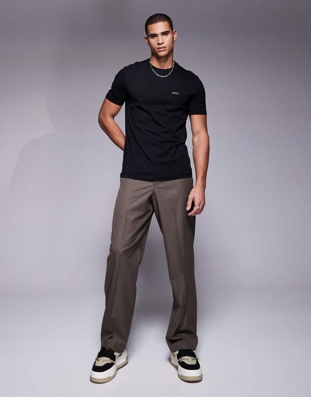 BOSS Green logo t-shirt regular fit in black Product Image