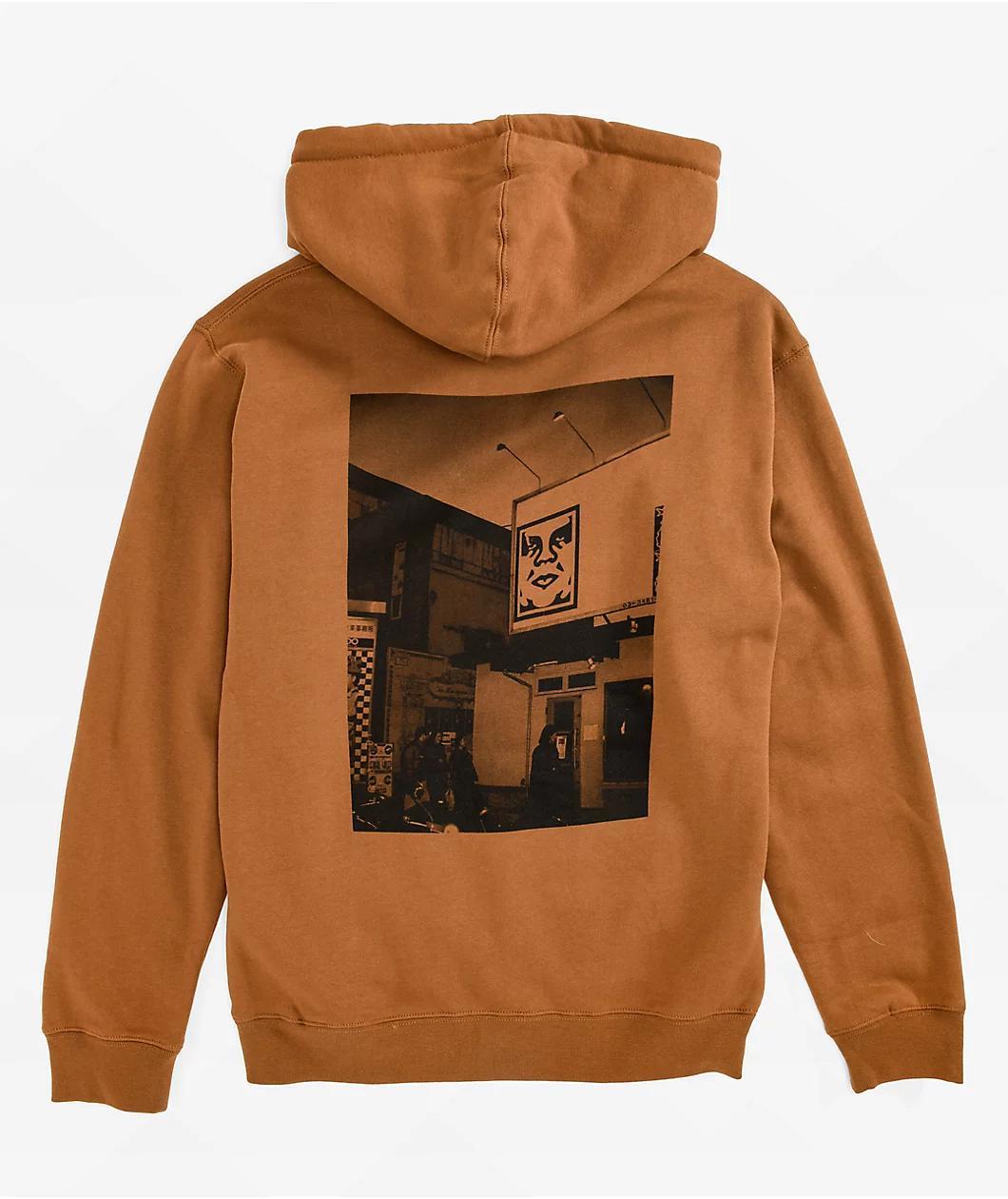 Obey Hong Kong Photo Brown Sugar Hoodie Product Image