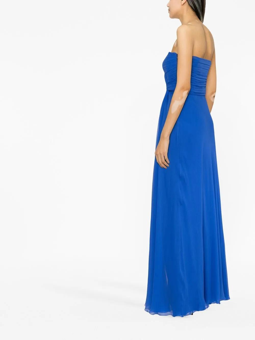 draped-detail strapless silk gown Product Image
