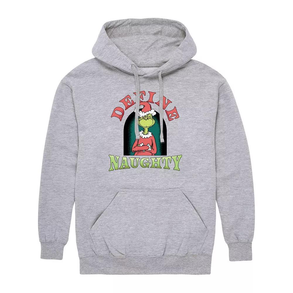 Mens Dr. Seuss Grinch Define Naughty Graphic Hoodie Grey Gray Product Image