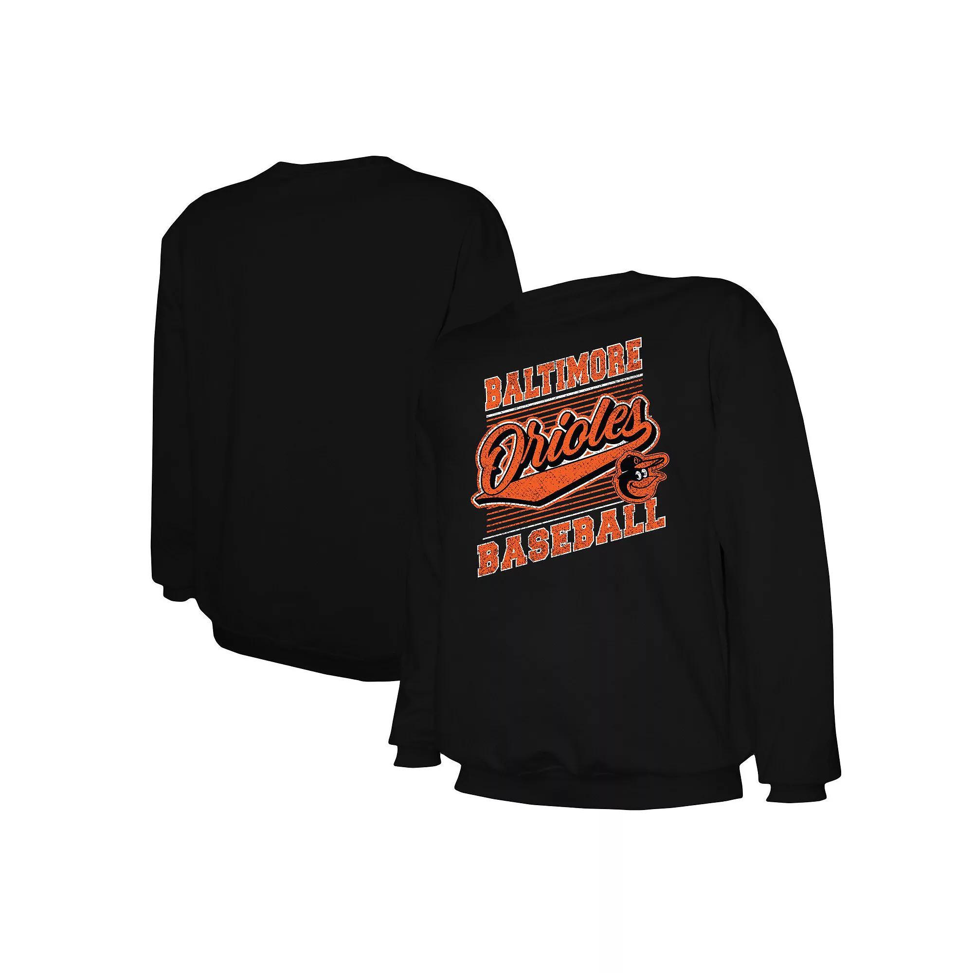Men's Stitches Black Baltimore Orioles Pullover Sweatshirt, Size: Medium Product Image