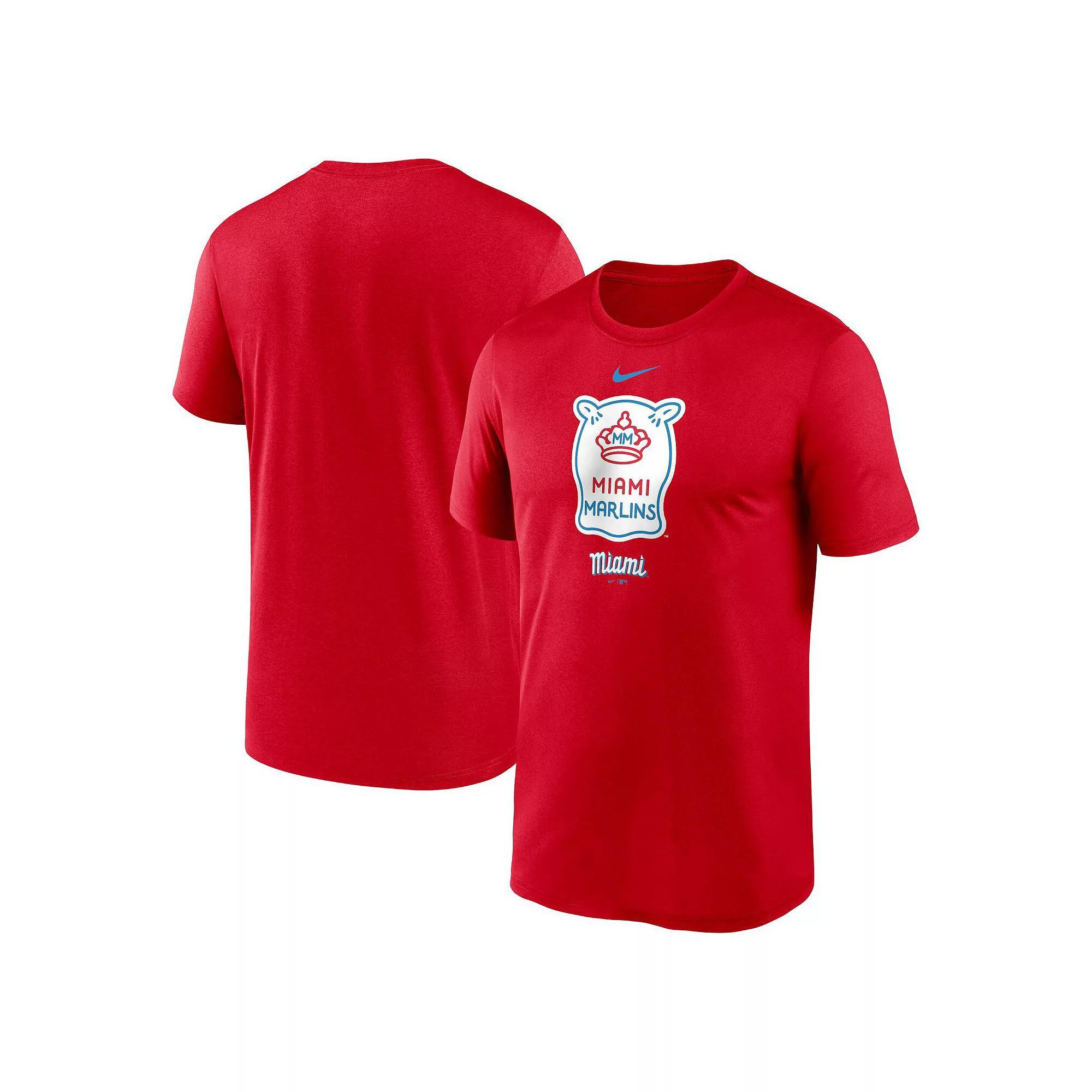 Men's Nike Red Miami Marlins City Connect Logo T-Shirt, Size: Large Product Image