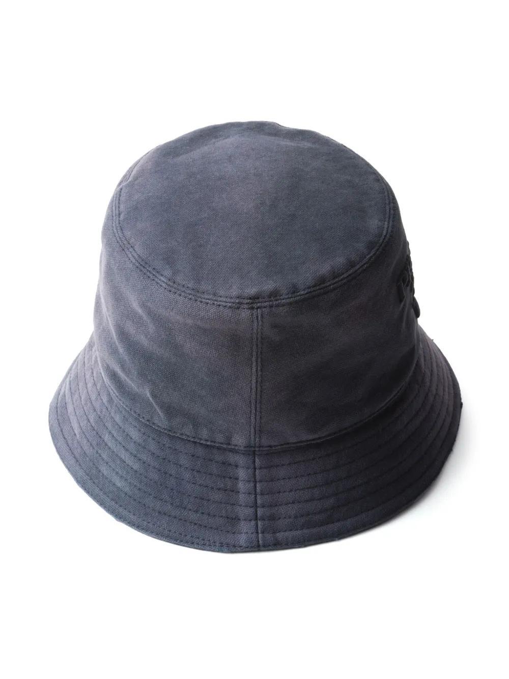 PRADA Logo Embroidered Bucket Hat In Blue Product Image