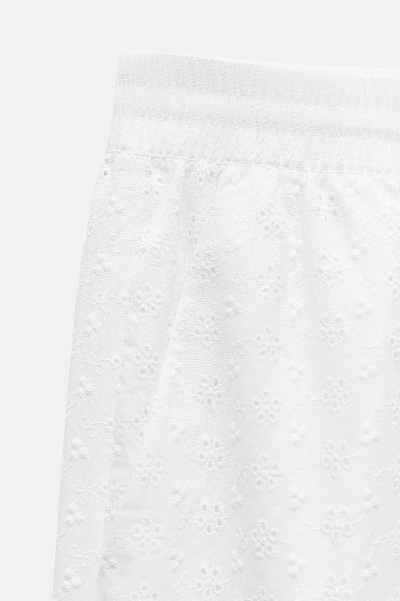 EMBROIDERED EYELET PANTS ZW COLLECTION Product Image