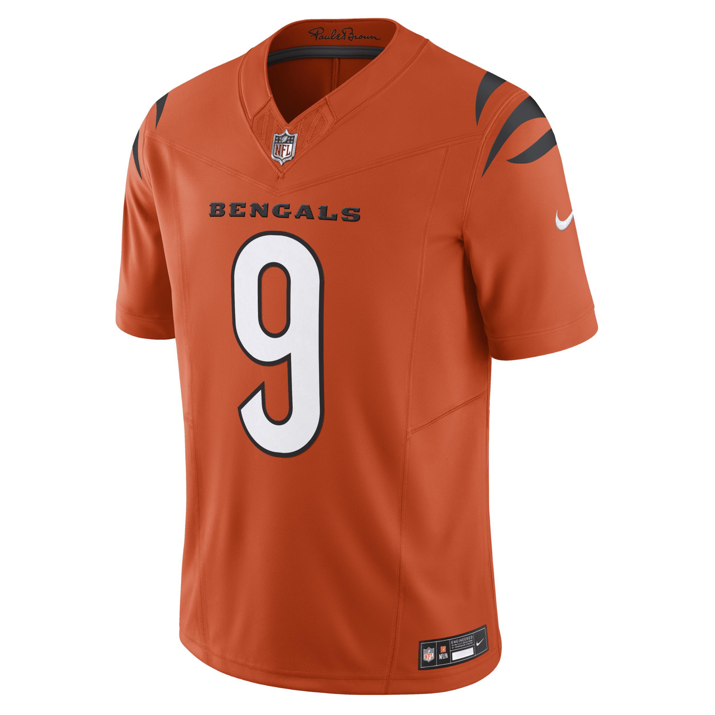 Men's Nike Joe Burrow Orange Cincinnati Bengals Vapor F.U.S.E. Limited Alternate 1 Jersey, Size: XL Product Image