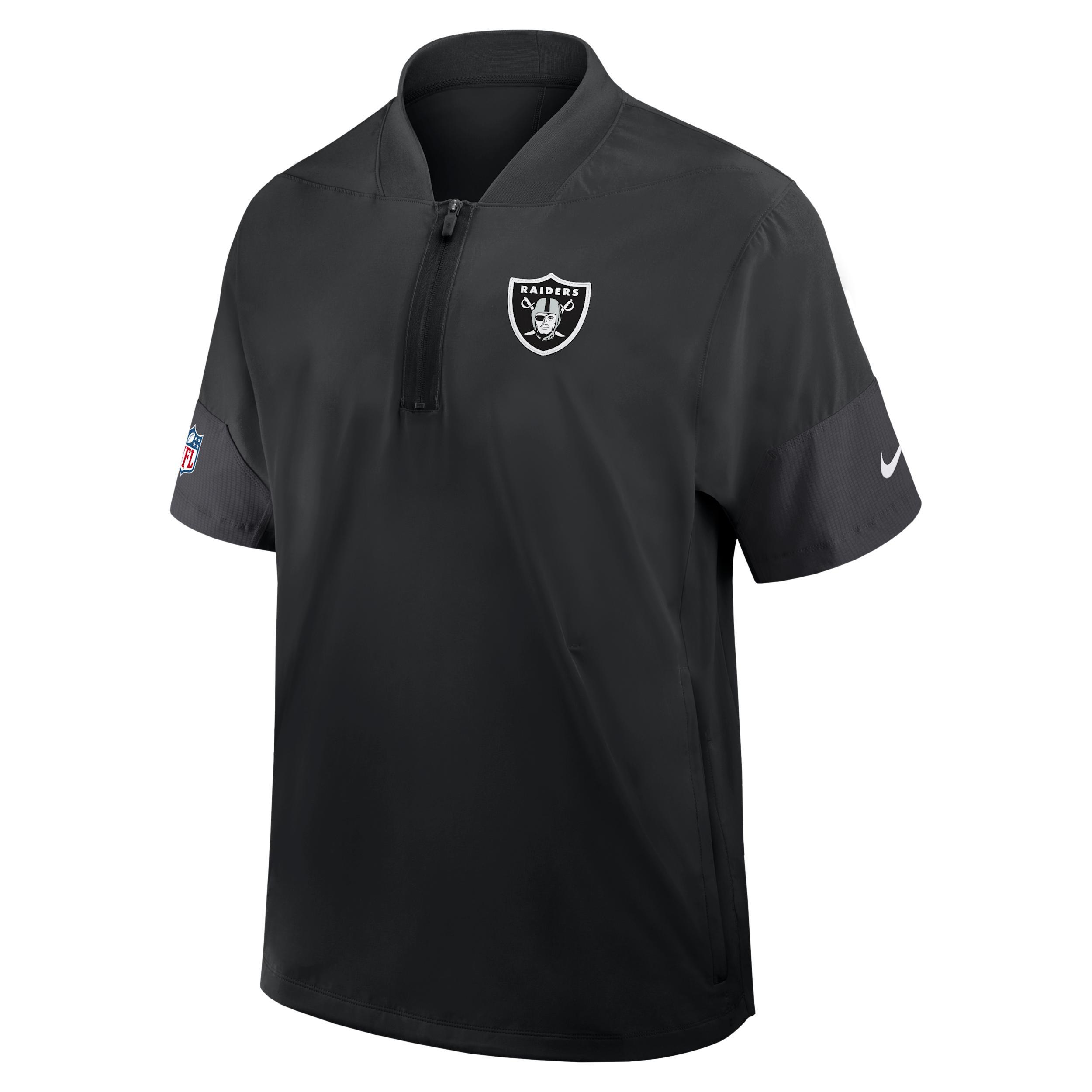 New Orleans Saints Sideline Coach Men's Nike NFL 1/2-Zip Short-Sleeve Hooded Jacket Product Image