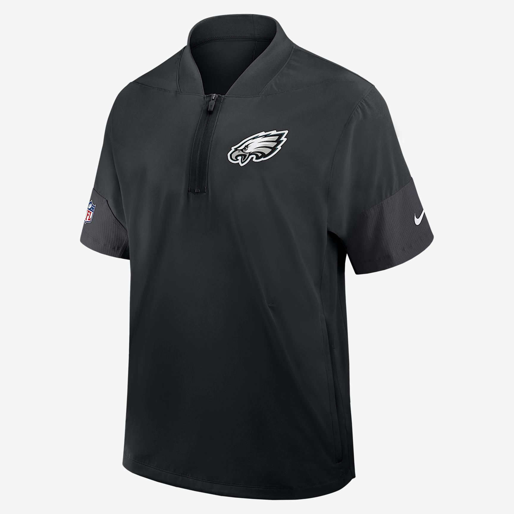 New Orleans Saints Sideline Coach Men's Nike NFL 1/2-Zip Short-Sleeve Hooded Jacket Product Image