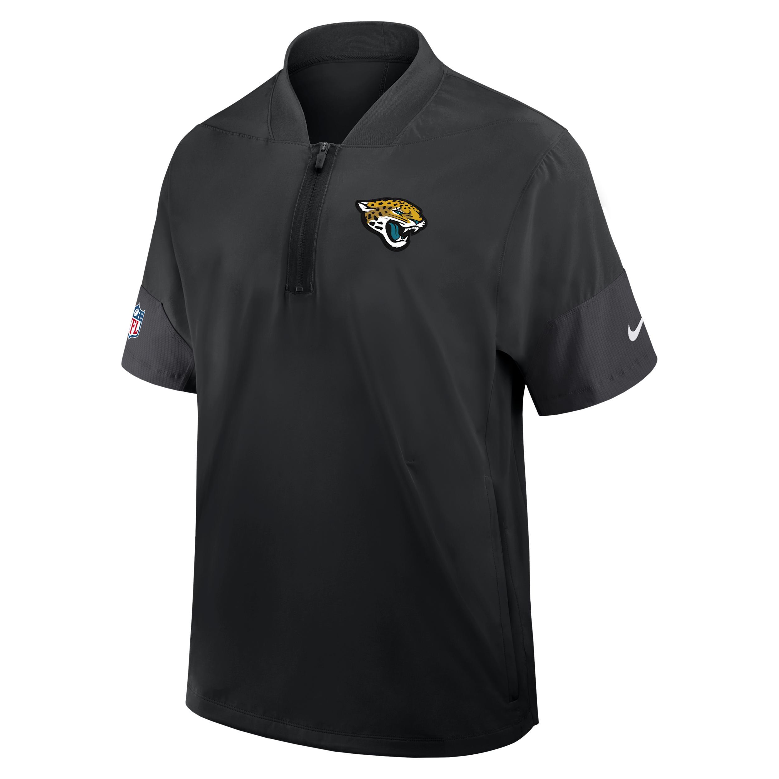 New Orleans Saints Sideline Coach Men's Nike NFL 1/2-Zip Short-Sleeve Hooded Jacket Product Image