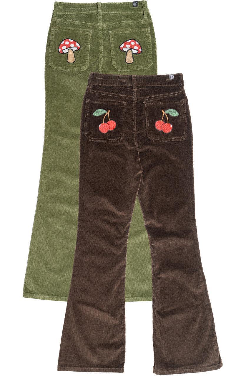 Pocket Applique Corduroy Flares Product Image