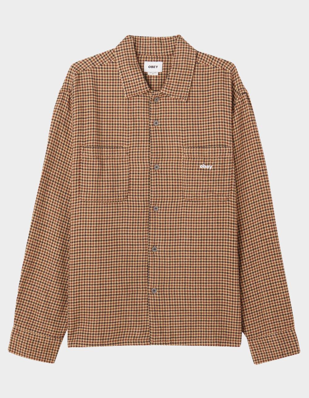 OBEY Tucker Mens Button Up Shirt - CREAM/BLACK Product Image