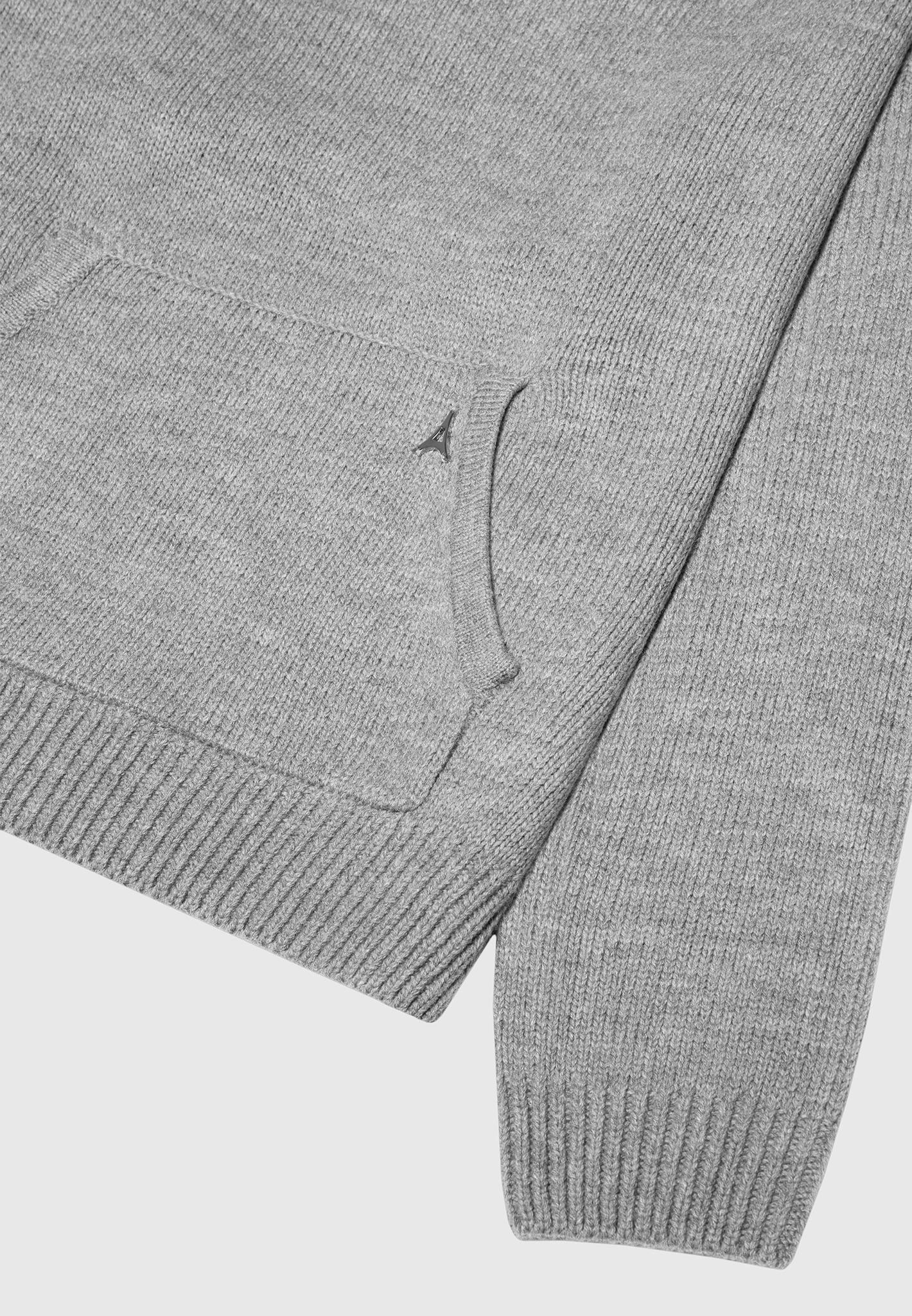 Knitted Hoodie - Light Grey Marl Male Product Image