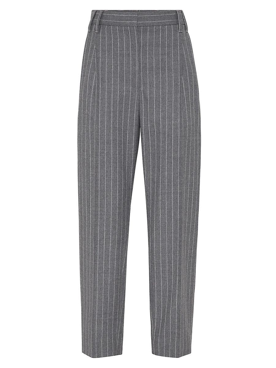 Womens Wool Moulin Chalk Stripe Slouchy Trousers Product Image