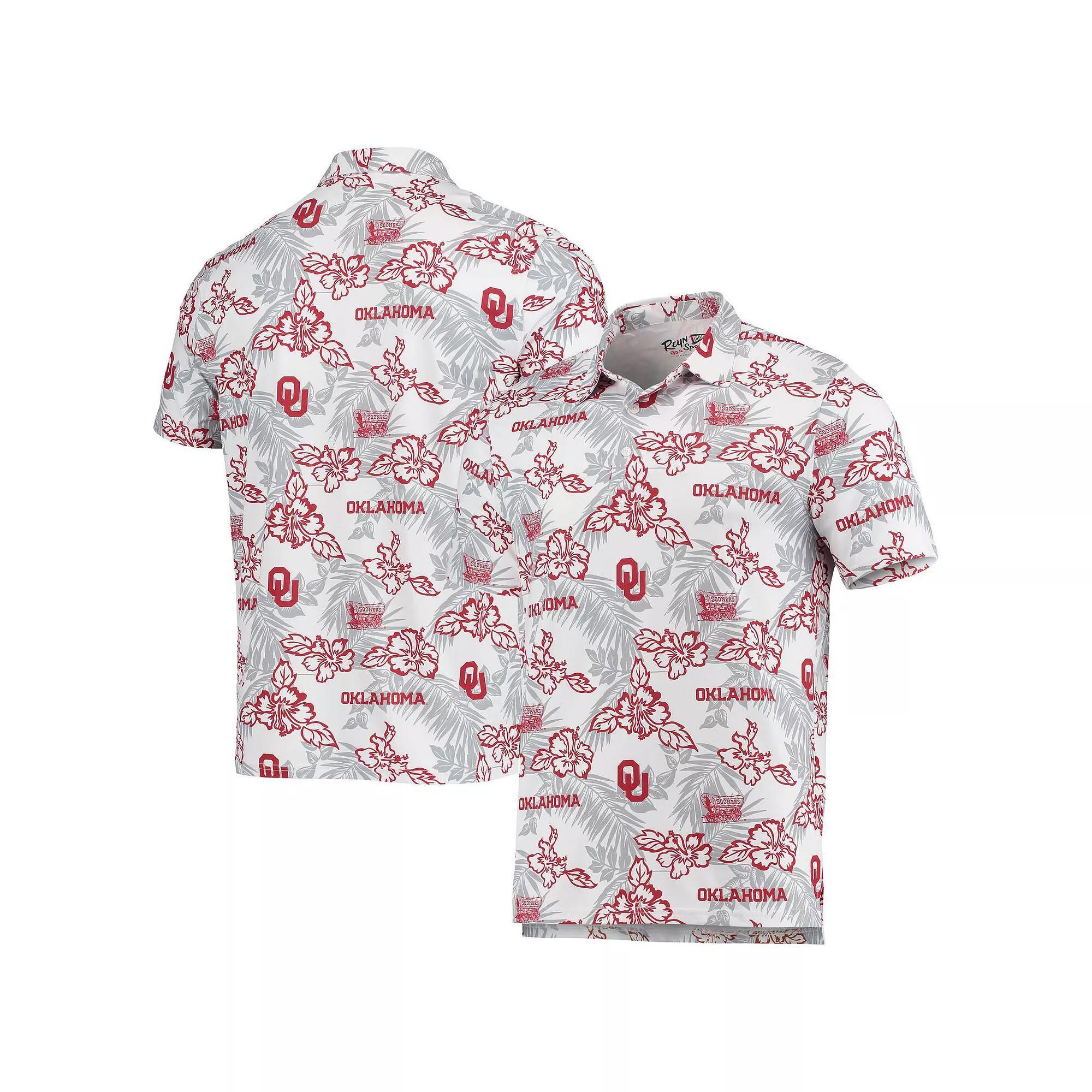 Men's Reyn Spooner White Oklahoma Sooners Performance Polo, Size: Medium Product Image