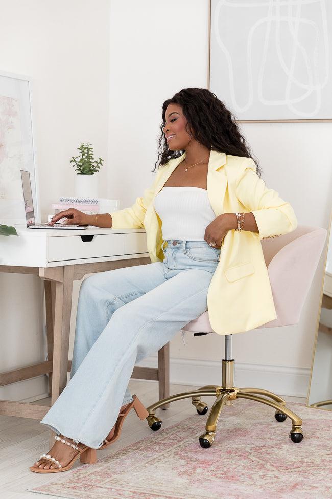 Picture To Burn Yellow Boyfriend Blazer FINAL SALE Product Image