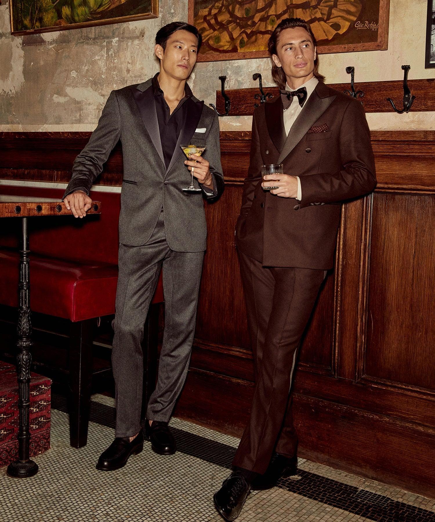 Italian Flannel Tuxedo Trouser in Chocolate Product Image