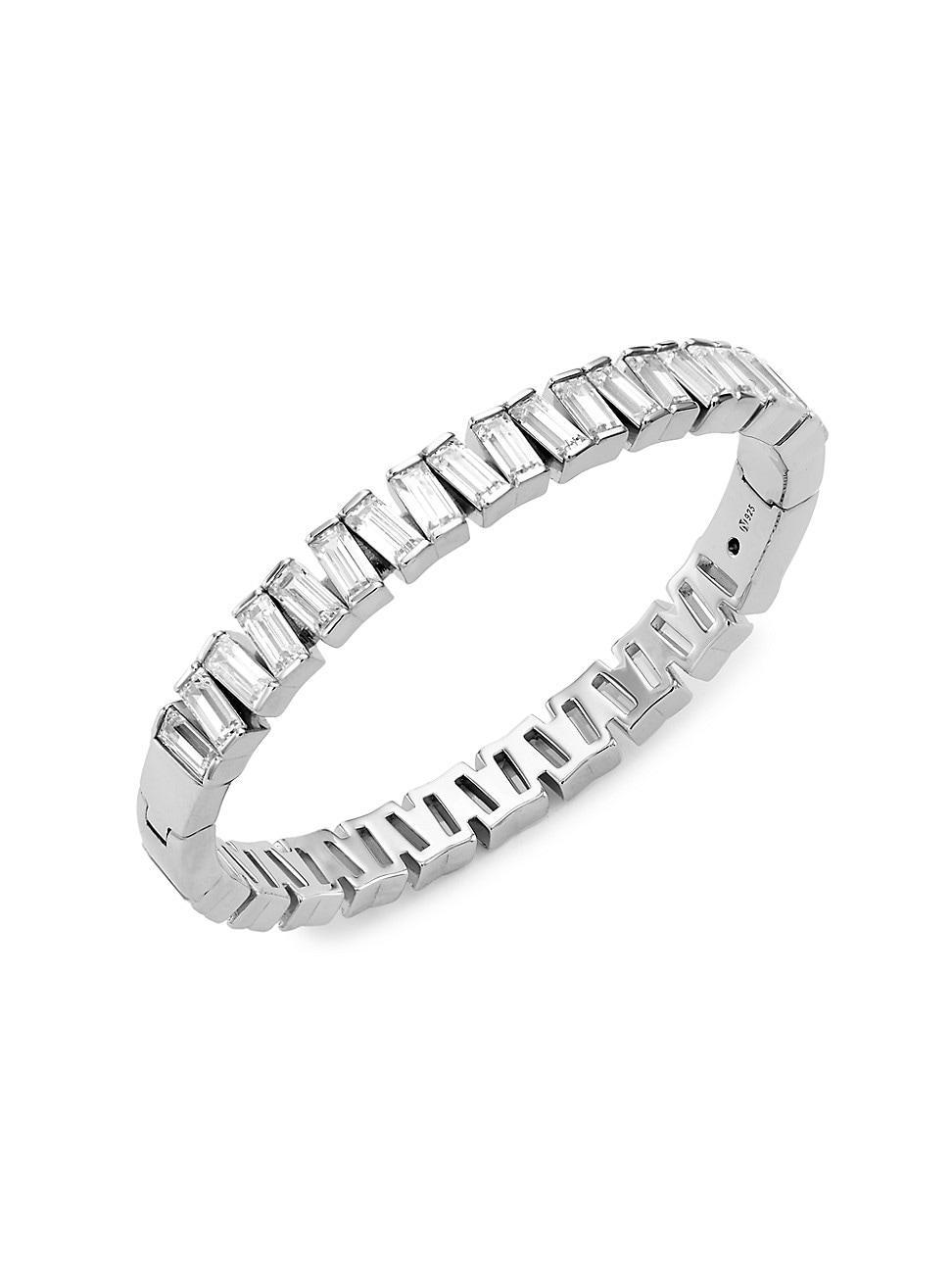 Womens Revelry Sterling Silver & Cubic Zirconia Hinge Bangle Product Image
