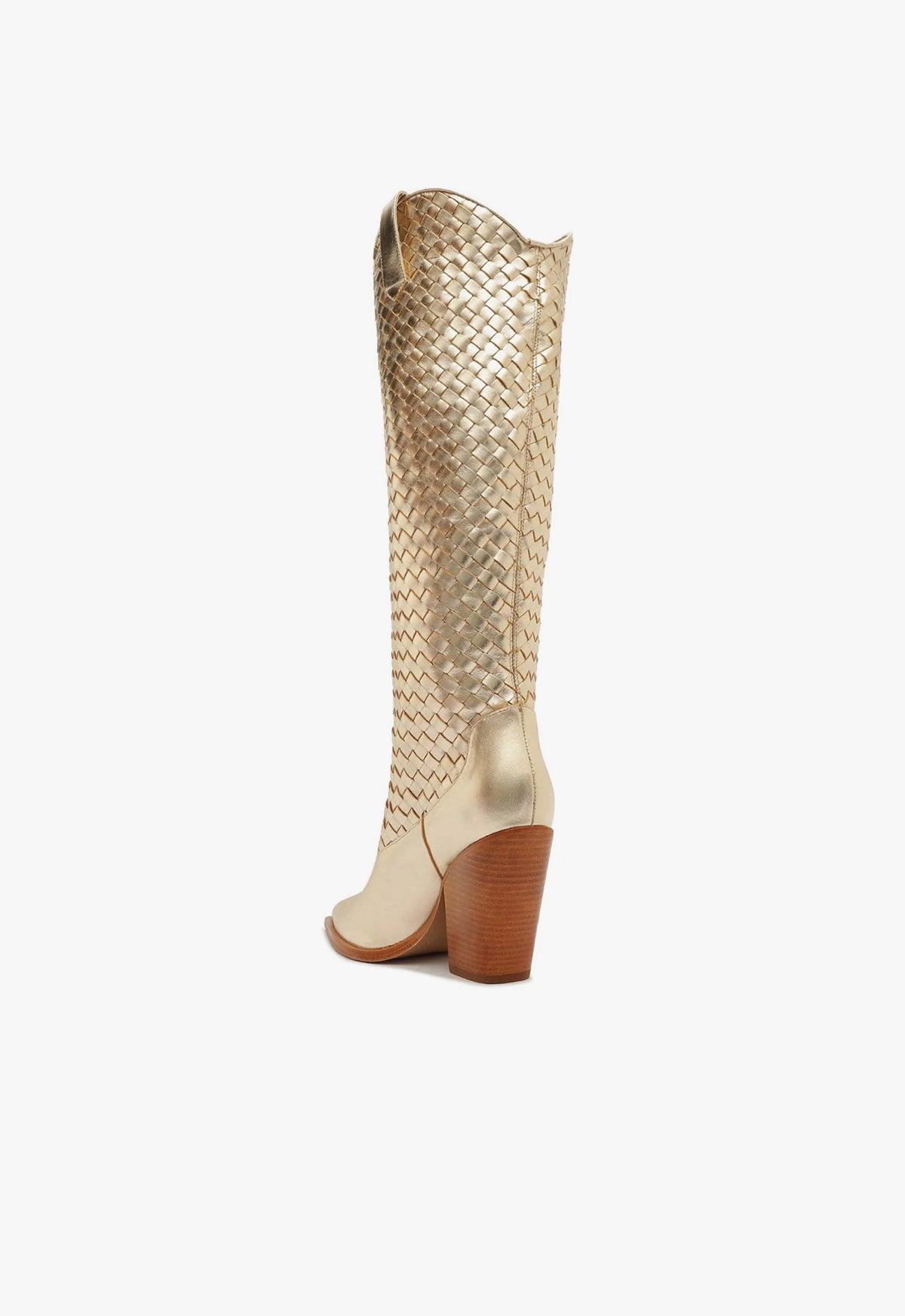 Ella Woven Metallic Leather Boot Product Image